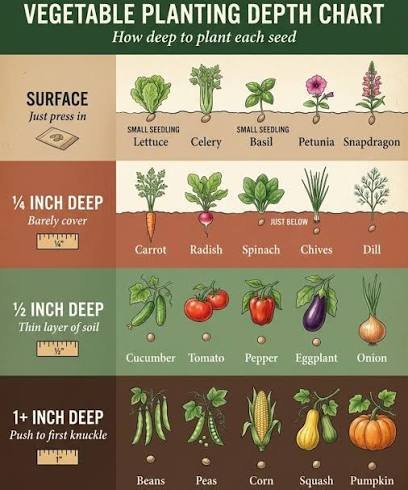 vegetable sowing depth chart India